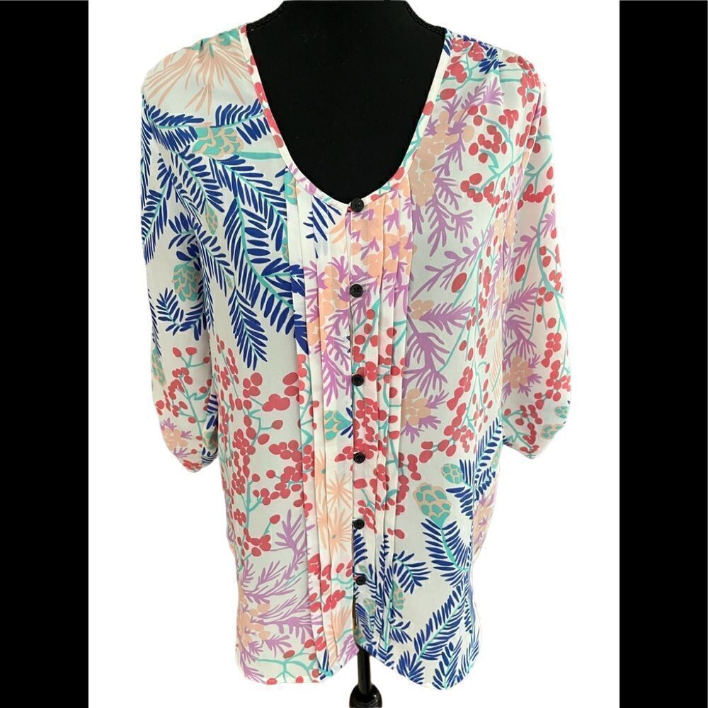 YUMI Kim Anthropologie button front floral tunic, size S